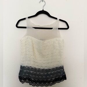 🐚 benhaz sarafpour for target scalloped lace tired tank top